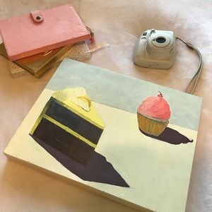 Oil Painting Painted on Wood- Cake